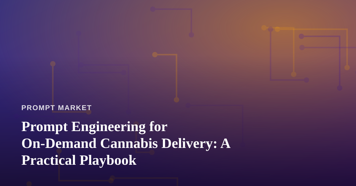 Prompt Engineering for On-Demand Cannabis Delivery: A Practical Playbook