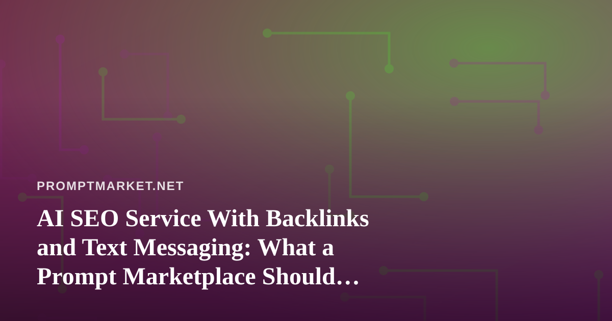 AI SEO Service With Backlinks and Text Messaging: What a Prompt Marketplace Should Actually Buy