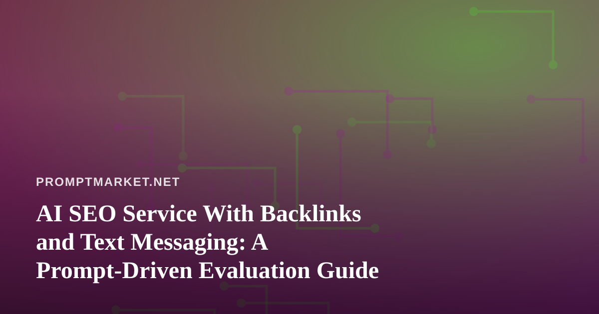 AI SEO Service With Backlinks and Text Messaging: A Prompt-Driven Evaluation Guide